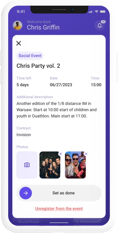 Influencer mobile app design